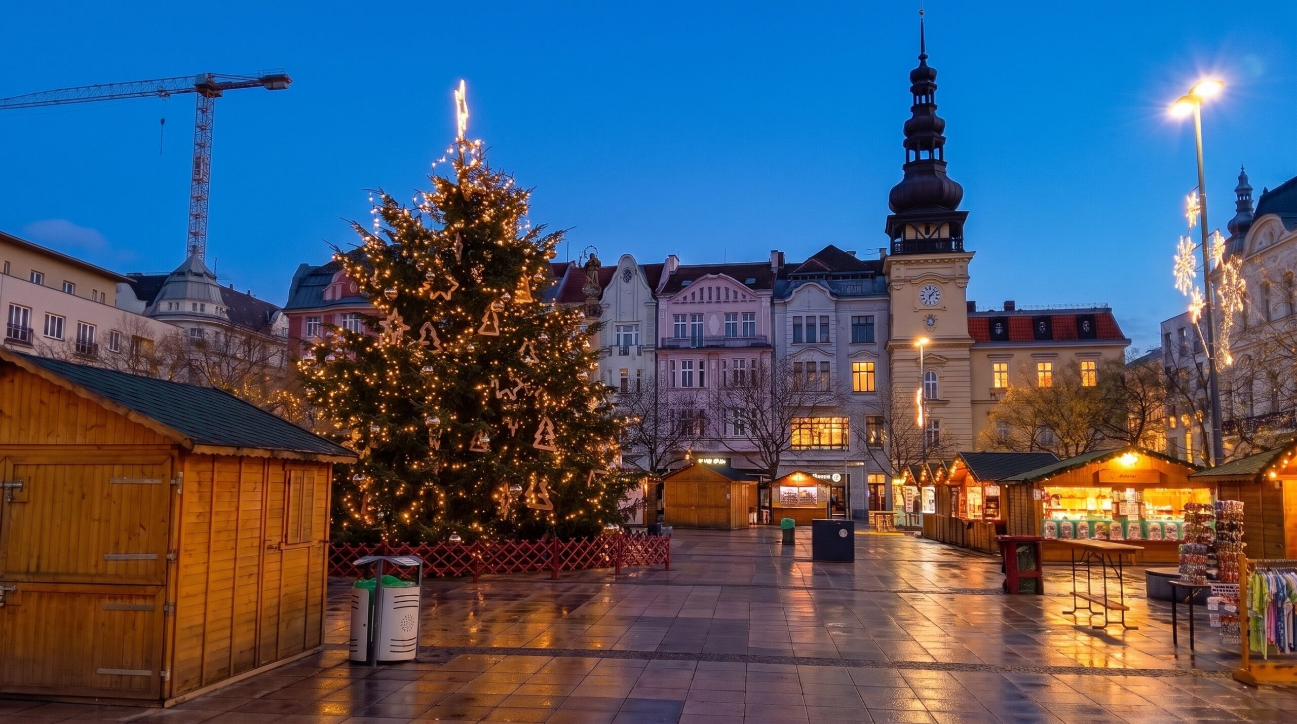 Weihnachtsmärkte in Mähren 2026: 13 schönste Orte 8 Weihnachtsbaum auf dem Masaryk-Platz in Ostrava