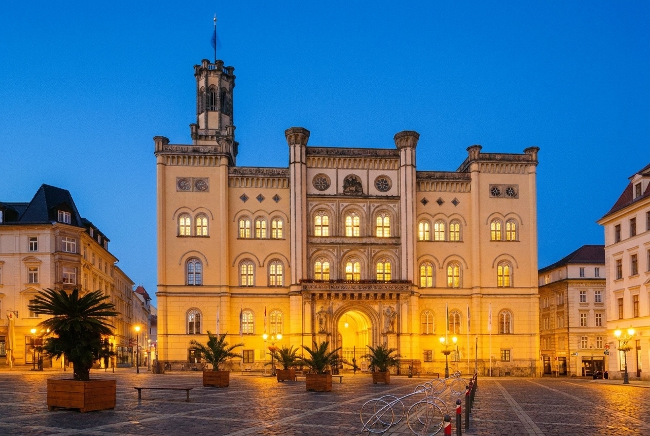 Weihnachtsmärkte in Deutschland an der Grenze 2026: von Pirna bis Passau 9 Rathaus in Zittau an einem Adventsabend